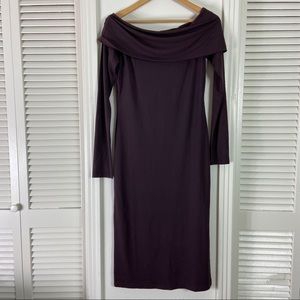 H & M Purple Off the Shoulder Midi Dress